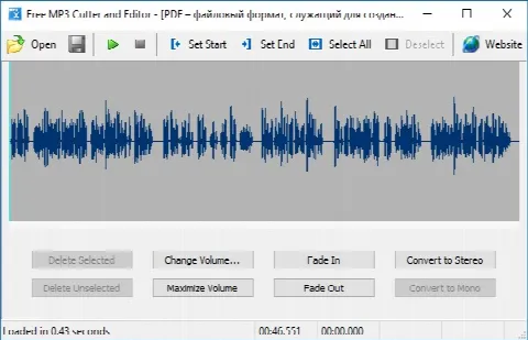 Скриншот №2 к программе Free MP3 Cutter and Editor