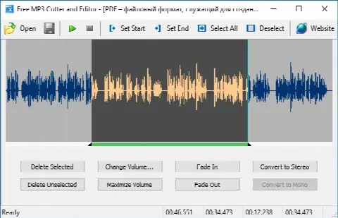 Скриншот №3 к программе Free MP3 Cutter and Editor