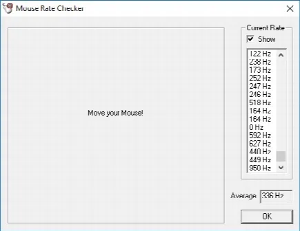 Скриншот №1 к программе Mouse Rate Checker