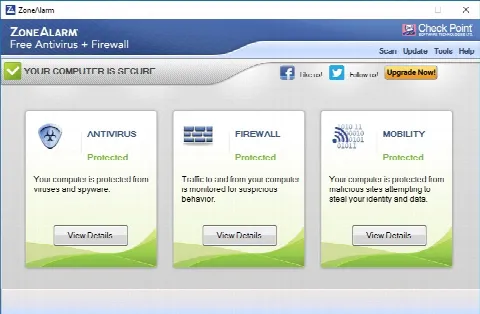 Скриншот №1 к программе ZoneAlarm Free Antivirus + Firewall
