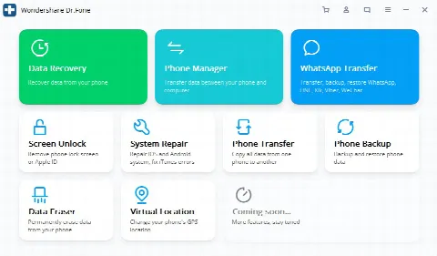 Скриншот №1 к программе Wondershare Dr.Fone Toolkit for iOS