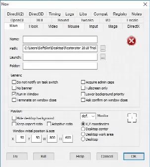 Скриншот №1 к программе DxWnd