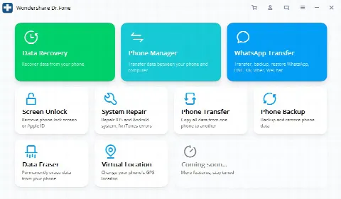 Скриншот №1 к программе Wondershare Dr.Fone Toolkit for Android