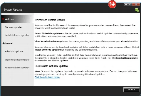 Скриншот №1 к программе Lenovo System Update