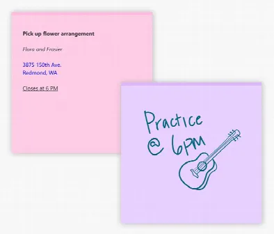 Скриншот №1 к программе Microsoft Sticky Notes