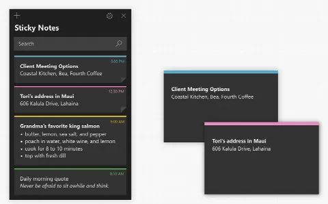 Скриншот №3 к программе Microsoft Sticky Notes