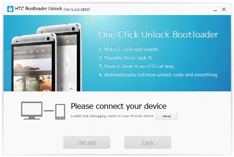 Скриншот №1 к программе HTC Bootloader Unlock