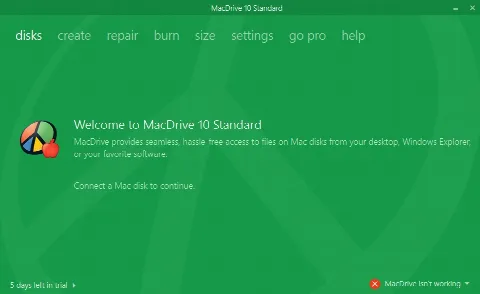 Скриншот №1 к программе MacDrive Standard