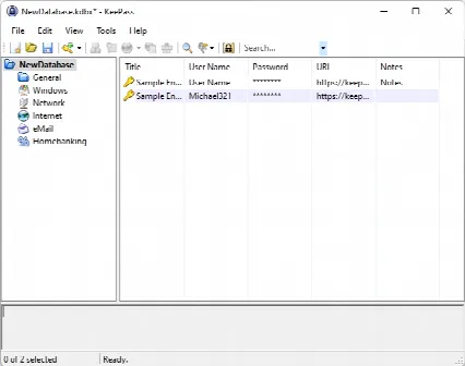 Скриншот №1 к программе KeePass Password Safe
