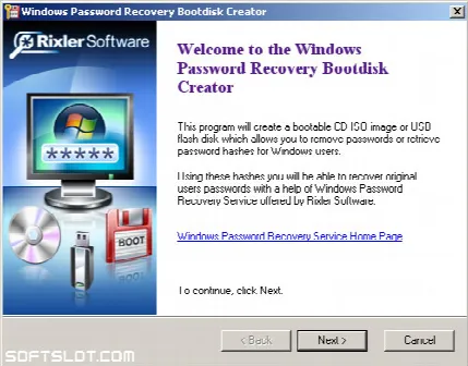 Скриншот №1 к программе Windows Password Recovery Bootdisk