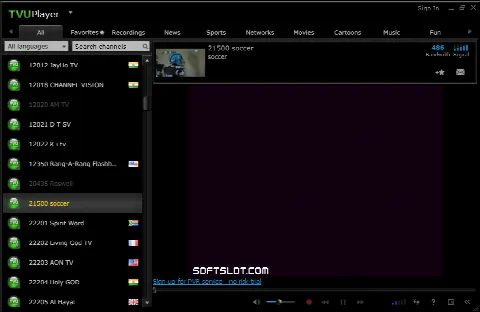 Скриншот №1 к программе TVUPlayer