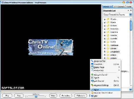 Скриншот №1 к программе ChrisTV Online! PREMIUM