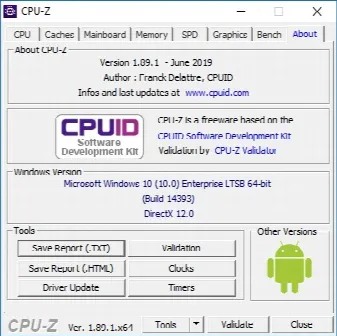 Скриншот №5 к программе CPU-Z
