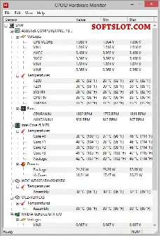 Скриншот №1 к программе HWMonitor