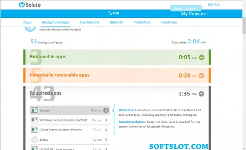 Скриншот №1 к программе Soluto