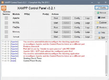 Скриншот №1 к программе XAMPP