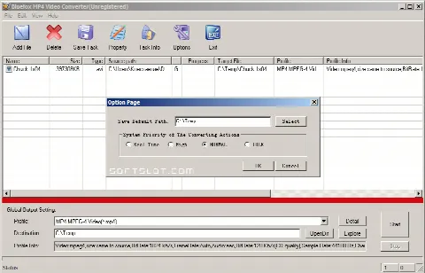 Скриншот №1 к программе Bluefox MP4 Video Converter