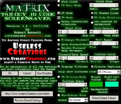 Скриншот №2 к программе Matrix Trilogy 3D Code Screensaver