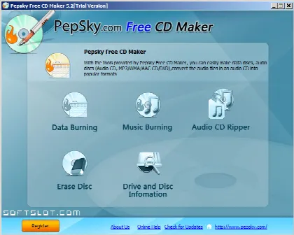 Скриншот №1 к программе Pepsky Free Audio CD Maker
