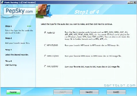 Скриншот №2 к программе Pepsky Free Audio CD Maker