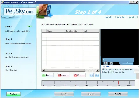 Скриншот №3 к программе Pepsky Free Audio CD Maker