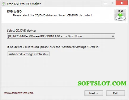 Скриншот №1 к программе Free DVD to ISO Maker
