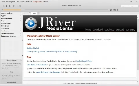 Скриншот №1 к программе J. River Media Center