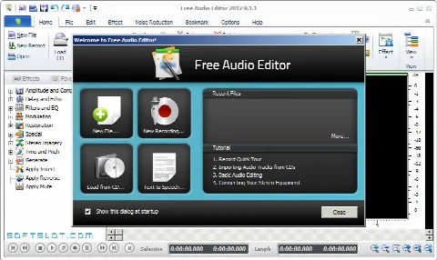 Скриншот №1 к программе Free Audio Editor