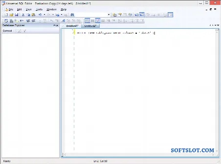 Скриншот №1 к программе Universal SQL Editor