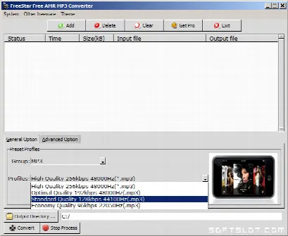 Скриншот №1 к программе FreeStar AMR MP3 Converter