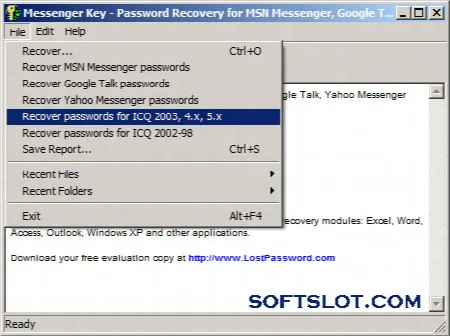 Скриншот №1 к программе Messenger Key