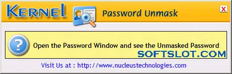 Скриншот №1 к программе Nucleus Kernel Password Unmask