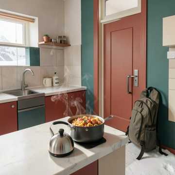 Макарошки с тушёнкой в хостеле