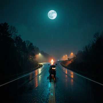 Байкер и ночь