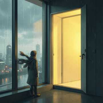 Ангелина в окне