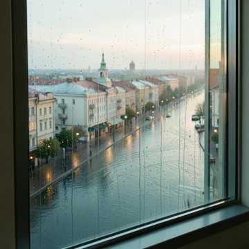 Казань под дождём