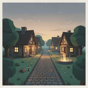 Peaceful Pixel Village