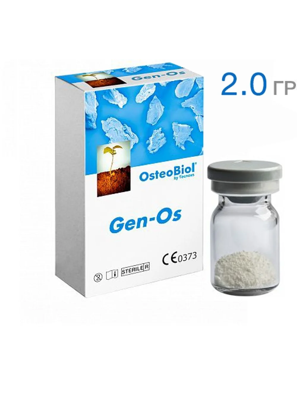 Костный материал, OsteoBiol by Tecnoss, Gen-Os Mix 2 г, гранулы 0,6–1,0 мм