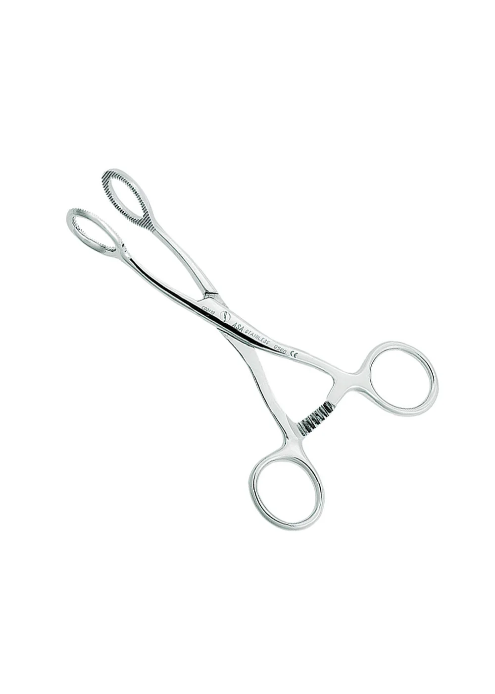 Asa Dental 0560 - зажим для языка с круглой рабочей частью и фиксатором на ручке 16 см