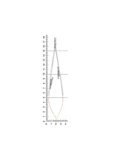 Nopa Instruments AE 579/18 - микроиглодержатель TUC CASTROVIEJO изогнутый, 18 см