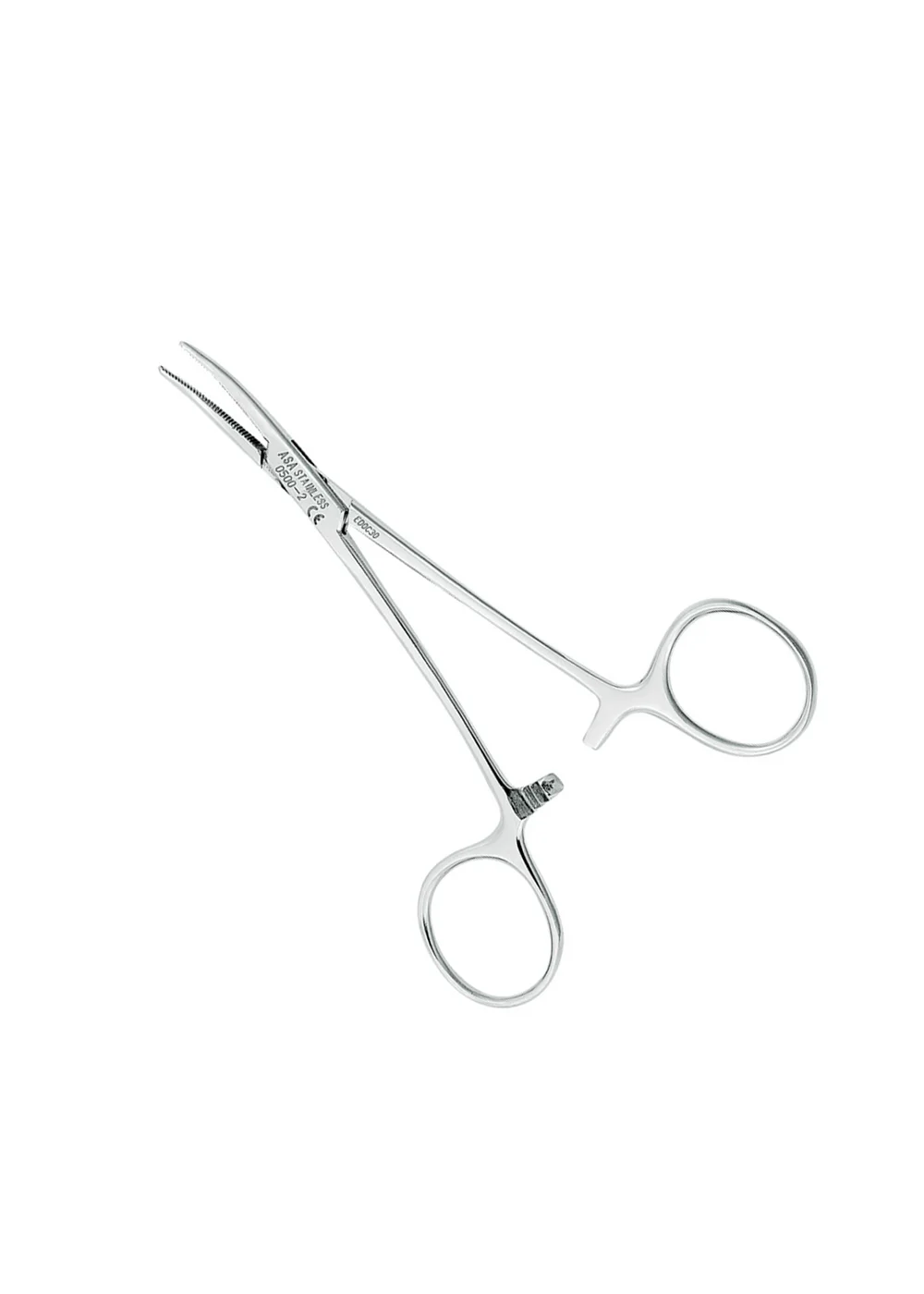 Asa Dental 0500-2 - зажим "Москит" изогнутый, 12 см