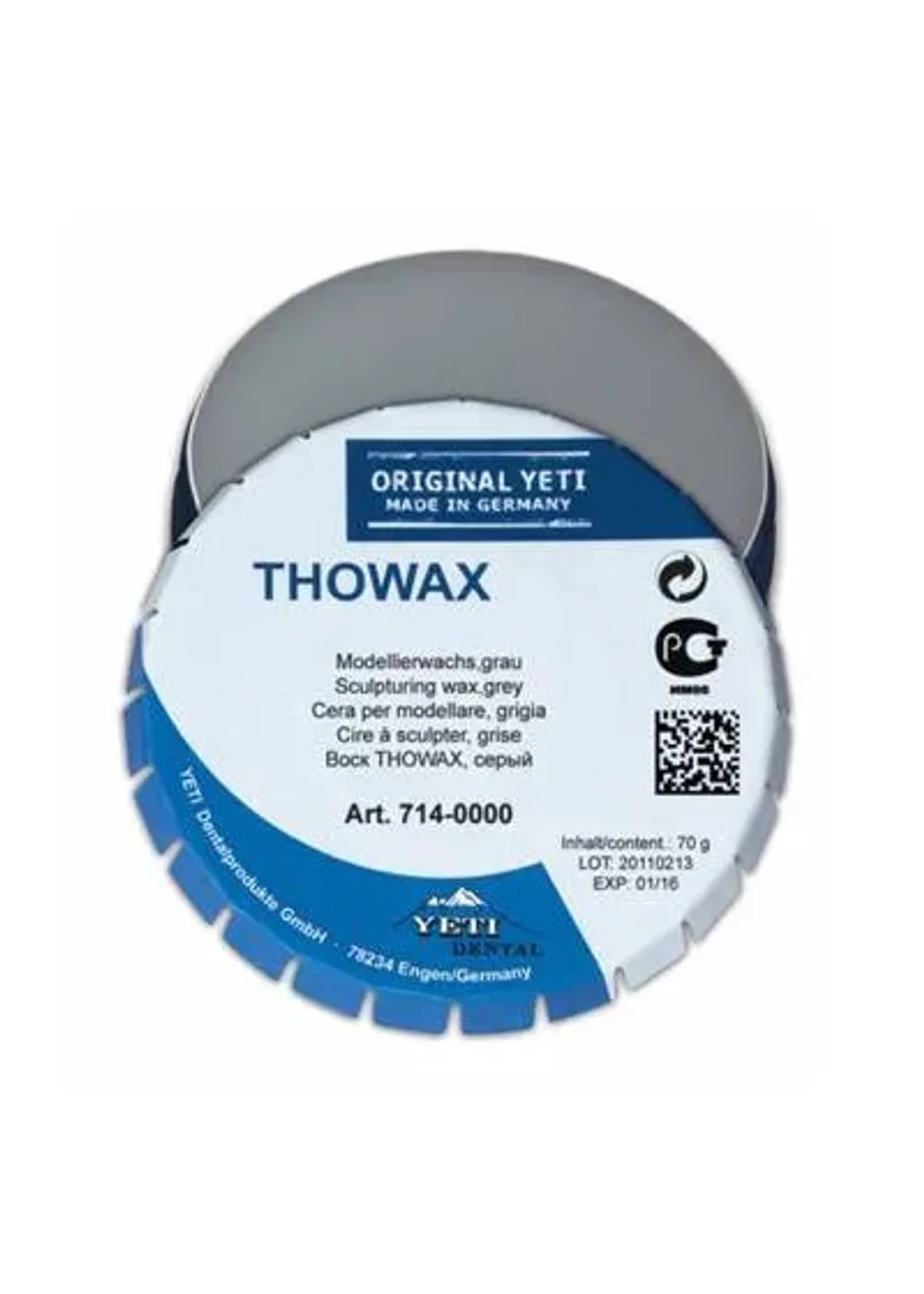 Воск моделировочный, Yeti, THOWAX серый, 70г