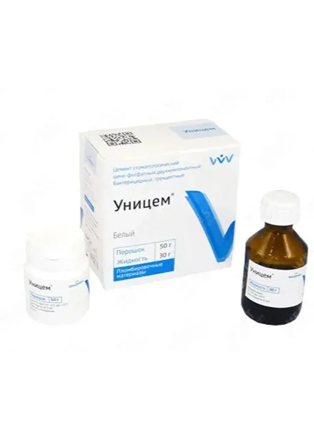 Цемент, Владмива, Уницем белый (50г+30мл)