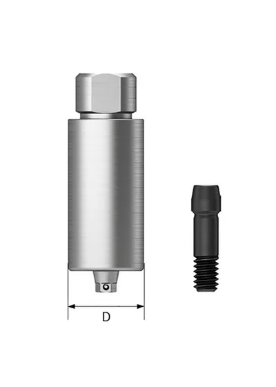 Абатмент титановый CAD/CAM, OSSTEM, TS Pre-milled Standart, 6-гранник D=10.0 мм, для станков Arum, Imes-Icore, с винтом Ebony Gold