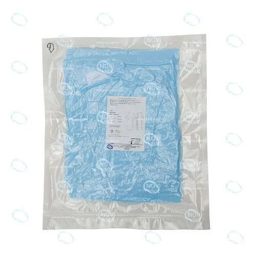 Халат нестерильный, хирургический  Лайт  тип-2 р.52-54, спанбонд пл.42 г/м2, рукав на манжете (5шт.) НОВИСЕТ
