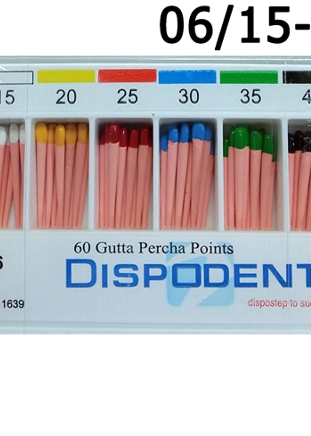Штифты гуттаперчевые конусные .06 №15-40 (60шт), Dispodent