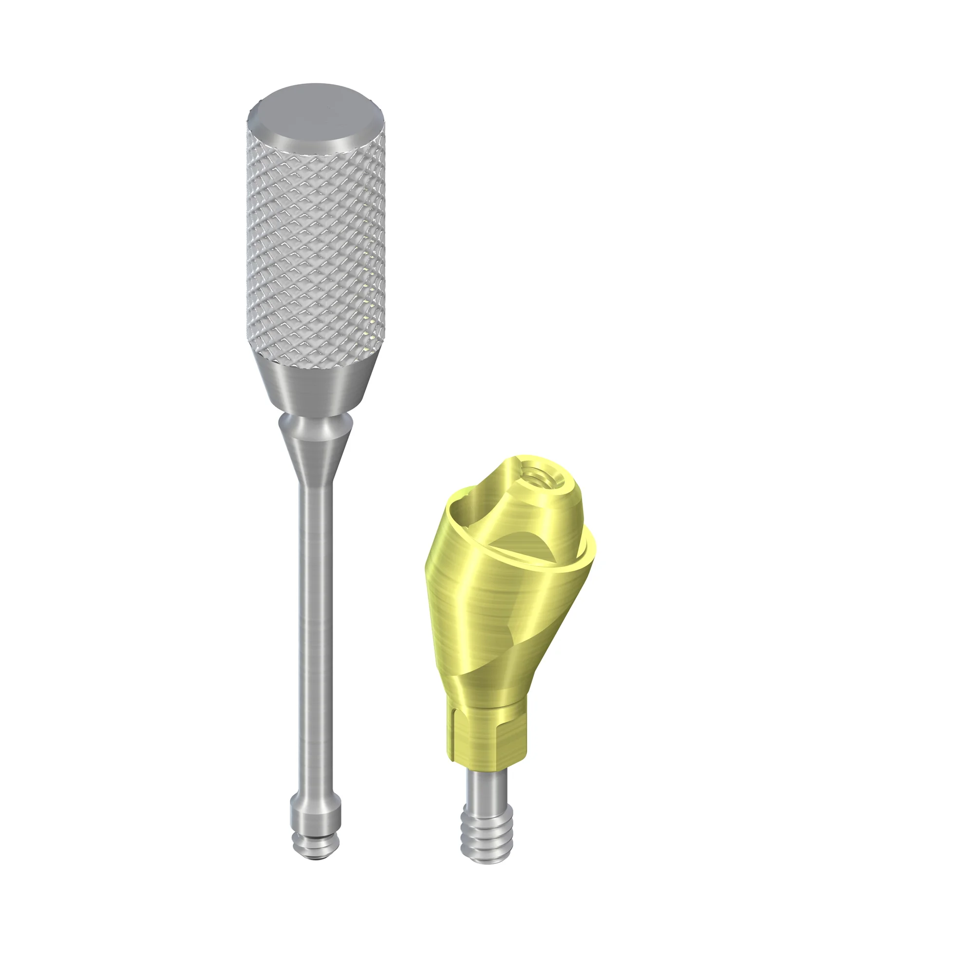 Угловой абатмент для винтовой фиксации, 17° тип А, NC, Ø 4,6 мм, GH 5,5 мм, TAN, со штифтом