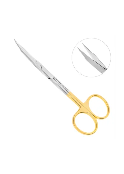 HLW 19-6TC - ножницы хирургические изогнутые Goldmann-Fox TC, 125 мм