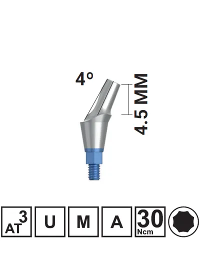Абатмент угловой VEGA RV 25 грд., H4,5/GH3 мм, с винтом, арт: 18 10 58