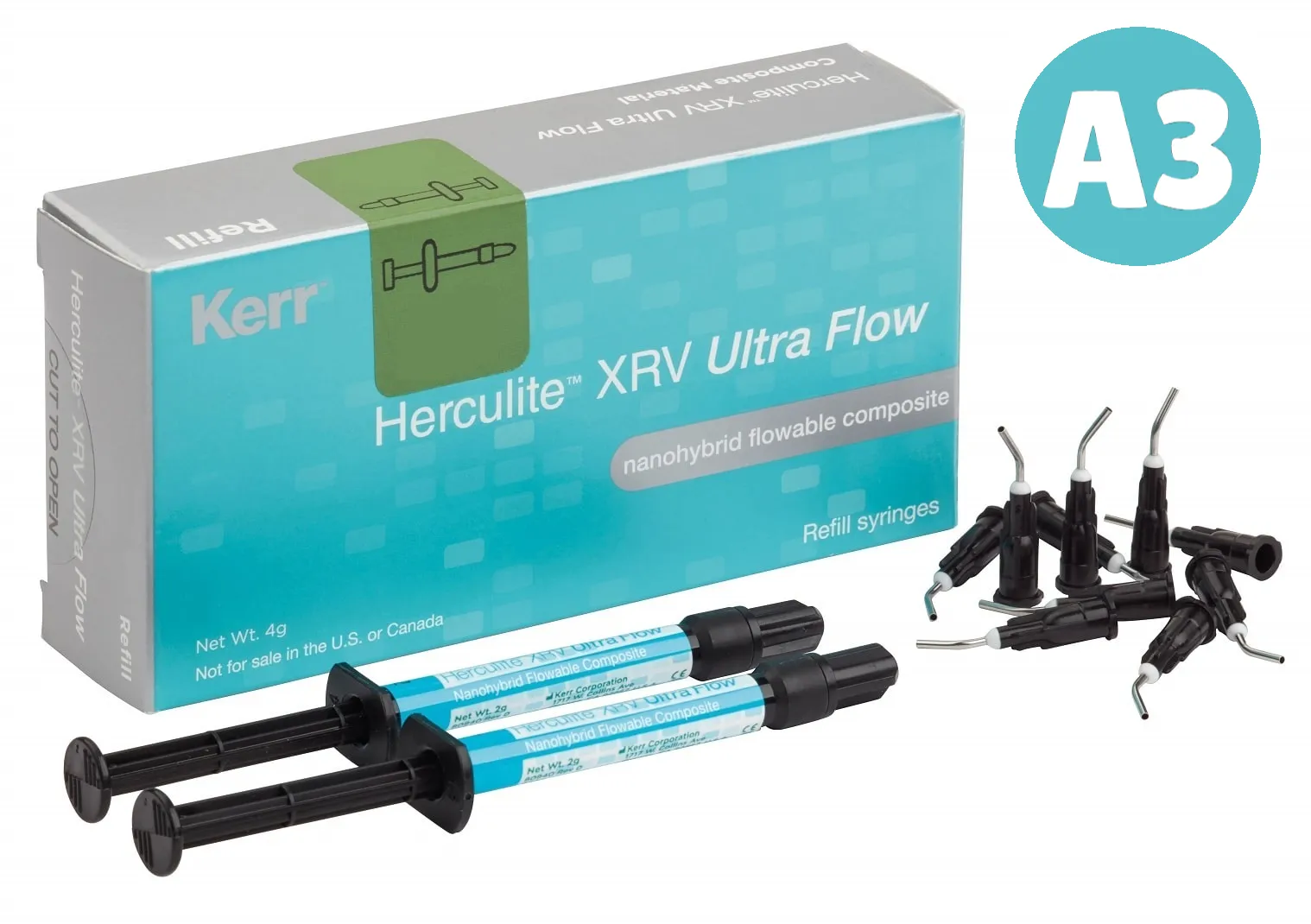 Геркулайт XRV Ultra Flow A3 (2 шприца по 2 г) Kerr
